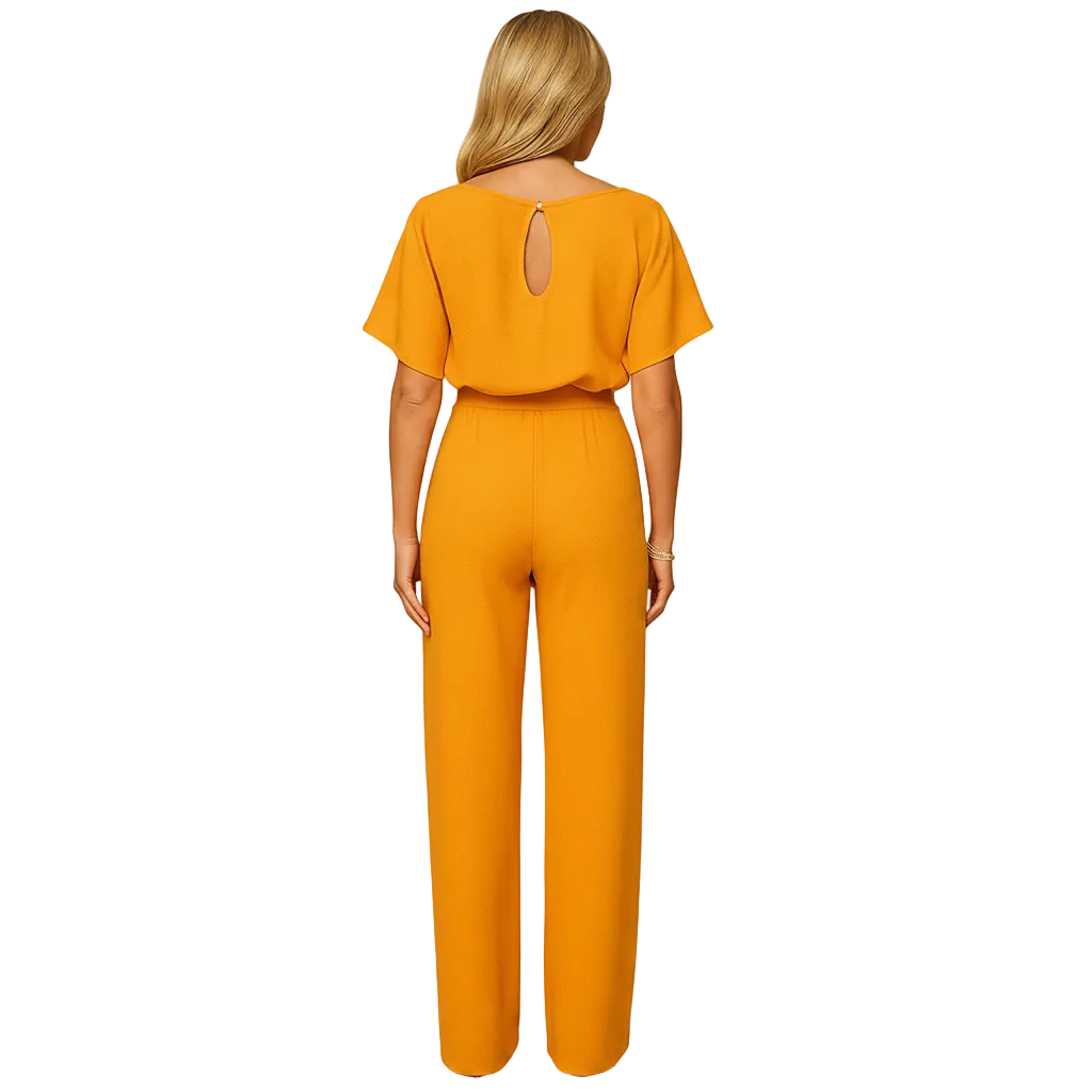 Apricot lace-up detail jumpsuit style