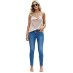 Black casual chiffon blouse for women
