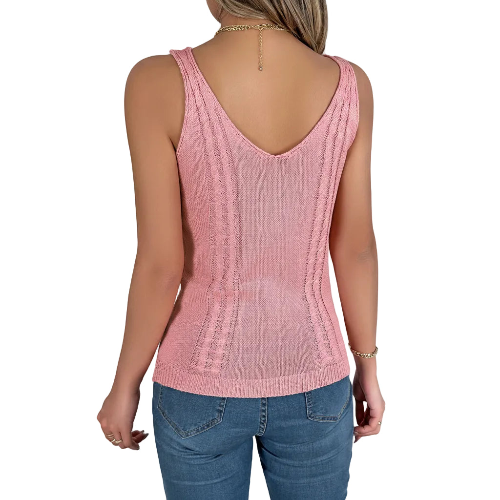 Black fashion knit tank for women