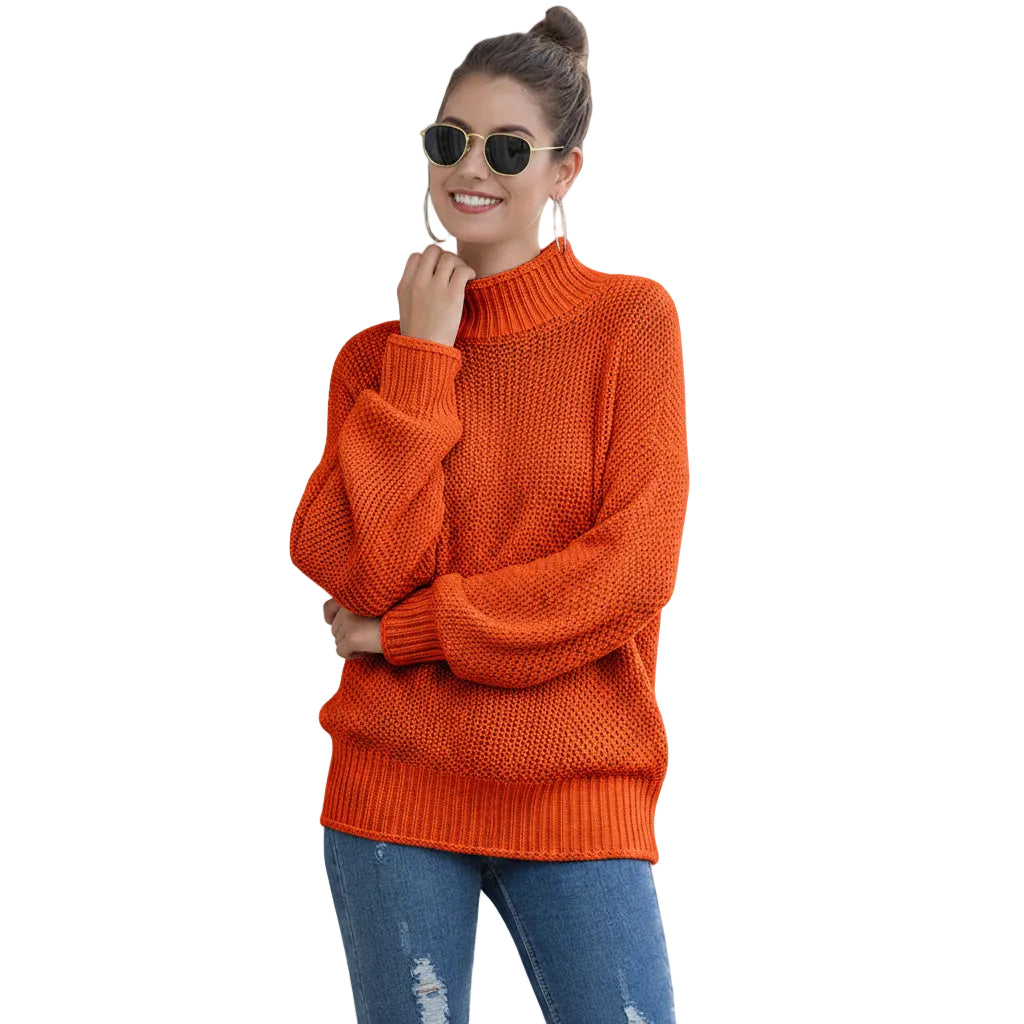 Black turtleneck sweater for women