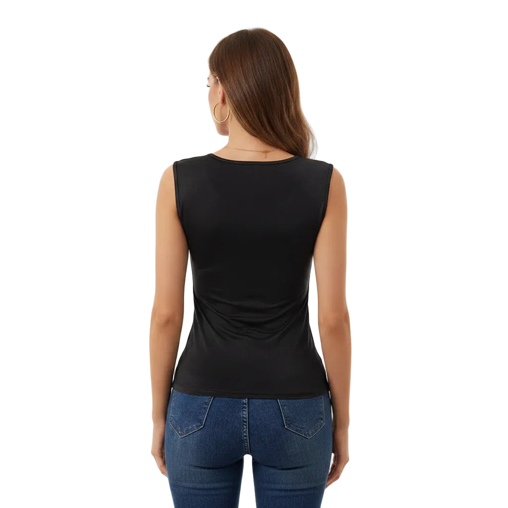 Elegant sleeveless rhinestone top