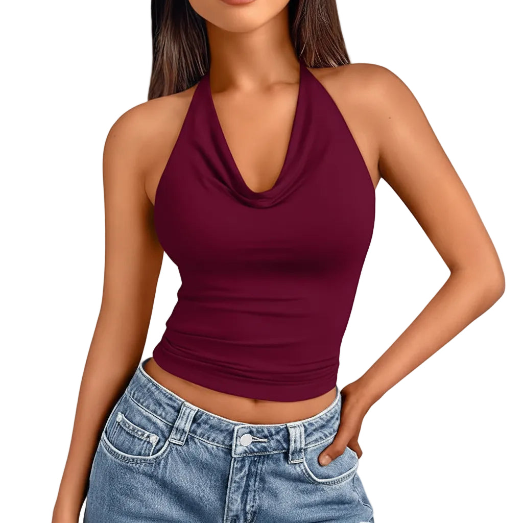 Green casual tank top for women