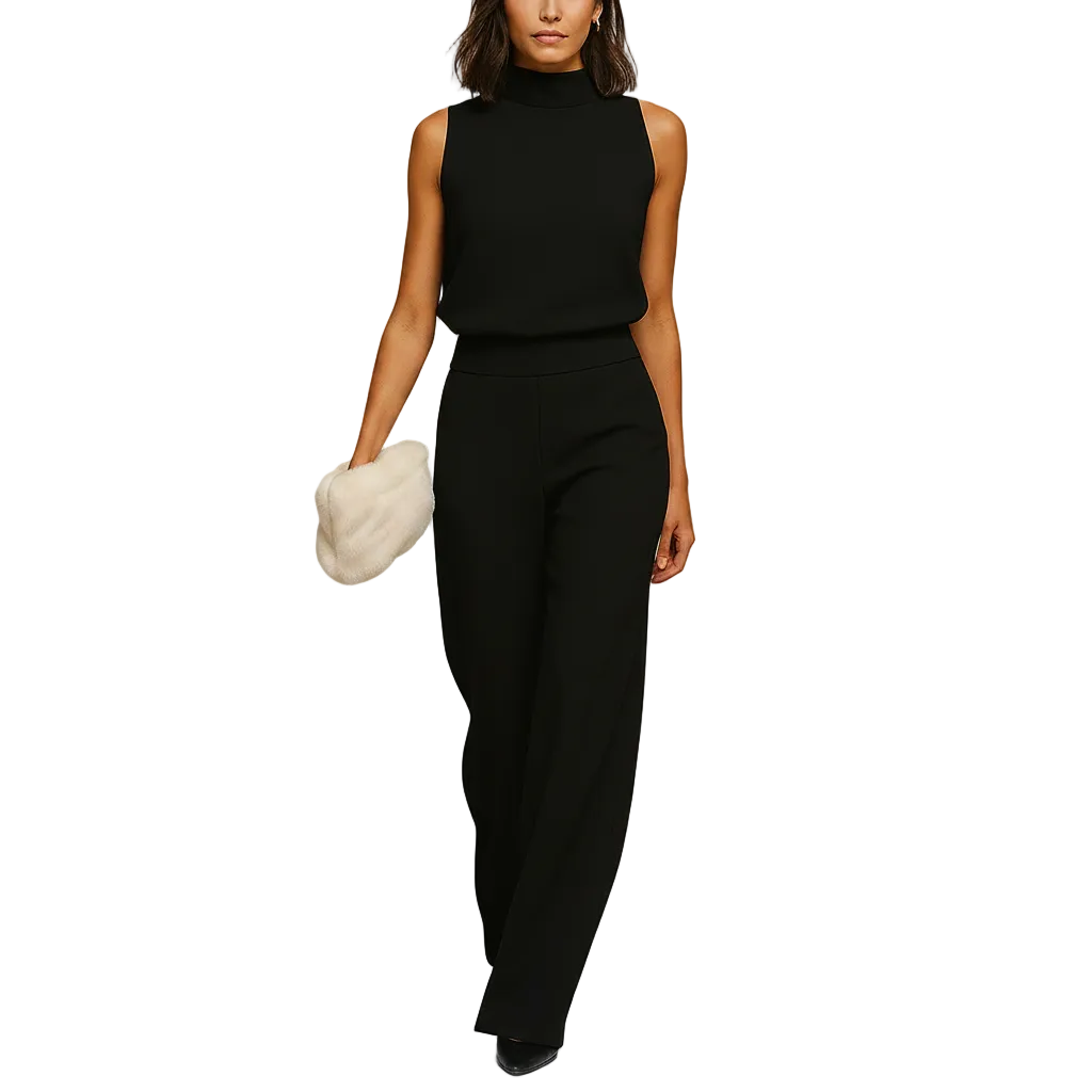 High waist wide leg jumpsuit elegant look