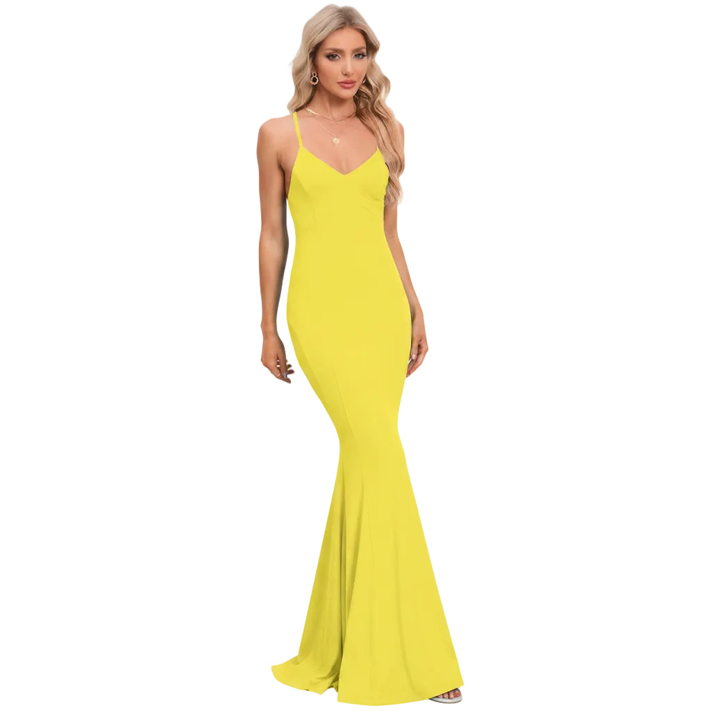 Women's Lemon Yellow floral summer dress.