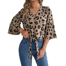 Lightweight fashion blouse for women with leopard print.
