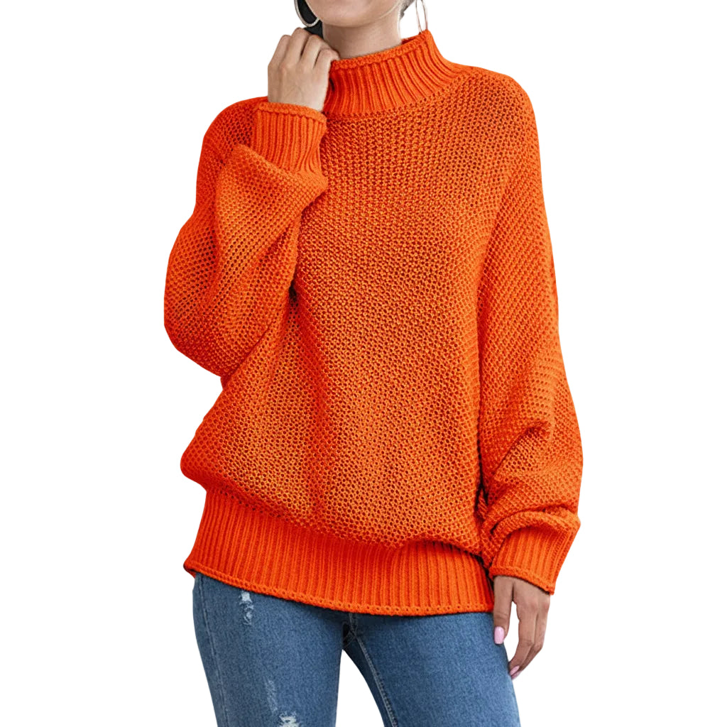 Navy blue knitted pullover for women