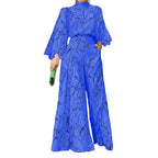 Women's Orchid Purple high waist wide leg jumpsuit.