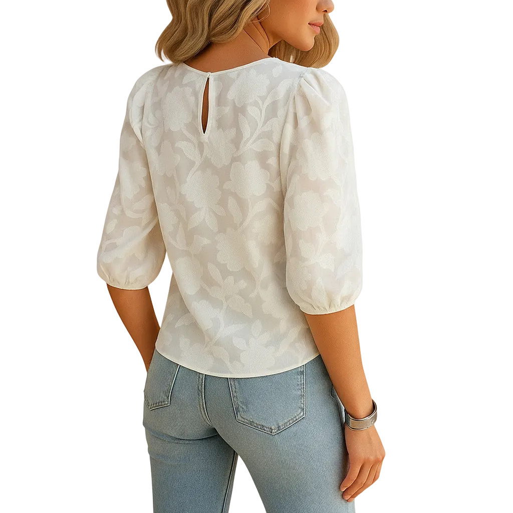 Pink floral elegant women's top display