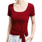 Slim fit square collar blouse for women