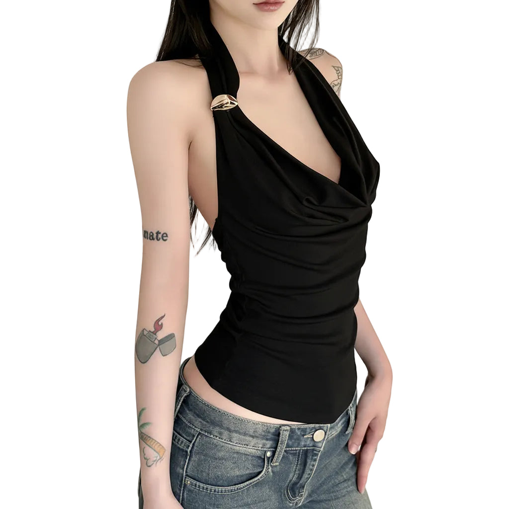 Side profile of slimming women cami top