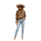 Stylish leopard knitwear top