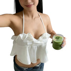 Trendy neck hanging fashion top