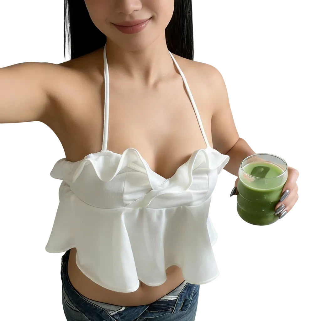 Trendy neck hanging fashion top