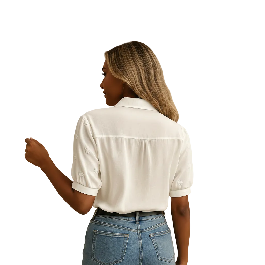 White classic women's shirt elegant look