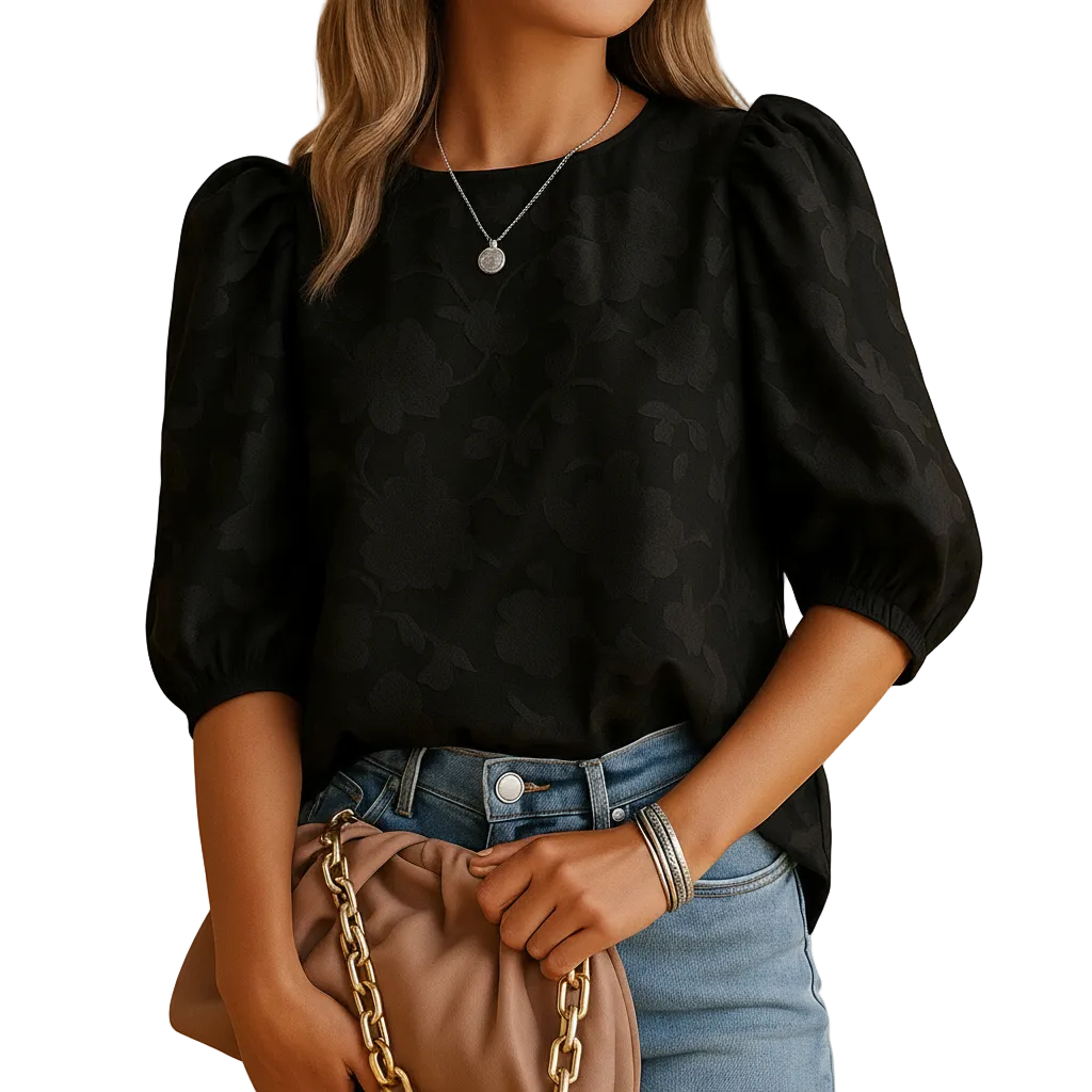 White feminine floral fashion top design