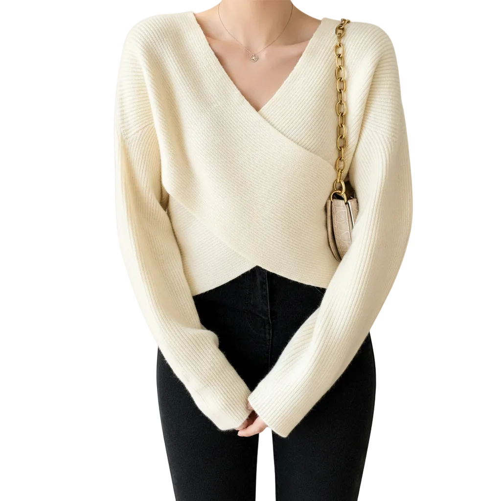 Modern knit pullover for women
