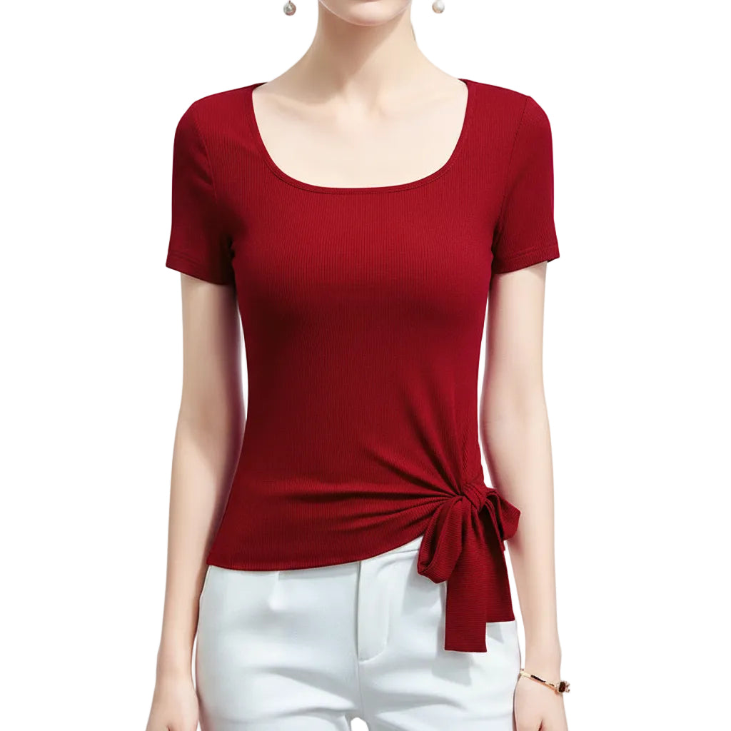 Black retro fashion top for women