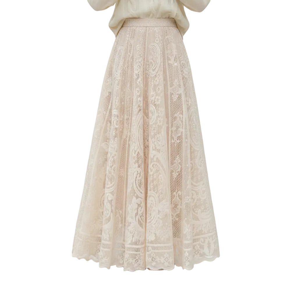 Women's elegant A line midi skirt.