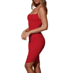 Women's backless evening dress with slim fit design.