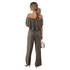 Women's backless leisure jumpsuit with elegant style.