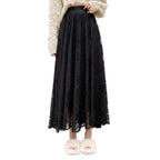 Women's chenille midi skirt with elegant styling.