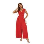 Women's European style sleeveless jumpsuit.