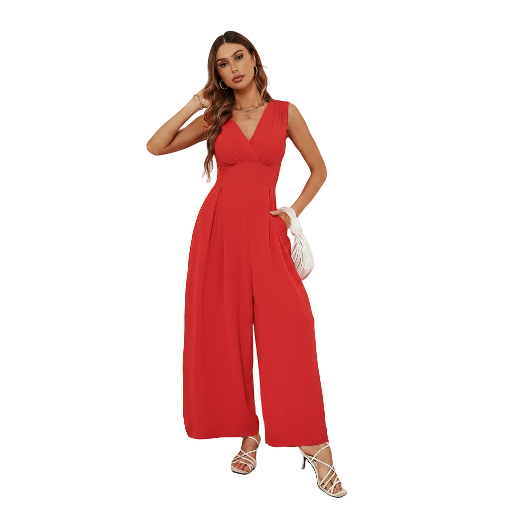 Women's European style sleeveless jumpsuit.