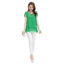Women's lightweight casual chiffon blouse for daily wear.