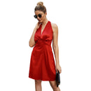 Women's loose fit backless dress for everyday wear.