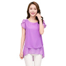 Women's loose fit summer blouse with O neck design.