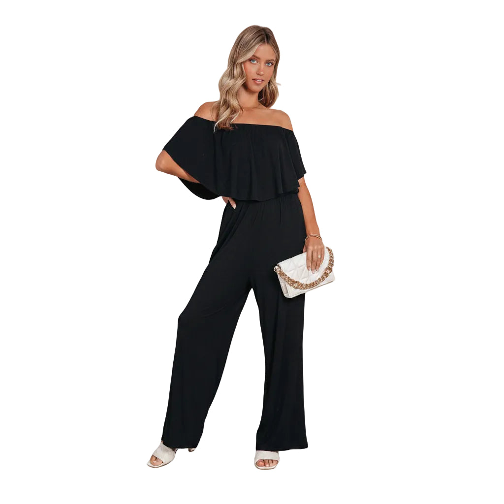 Women's mid waist wide leg jumpsuit for everyday wear.