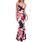 Women's sleeveless boho floral dress for summer.