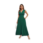 Women's wide leg jumpsuit with functional pockets.